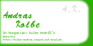 andras kolbe business card